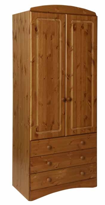 Unbranded Scandi Pine 2 Door 3 Drawer Wardrobe