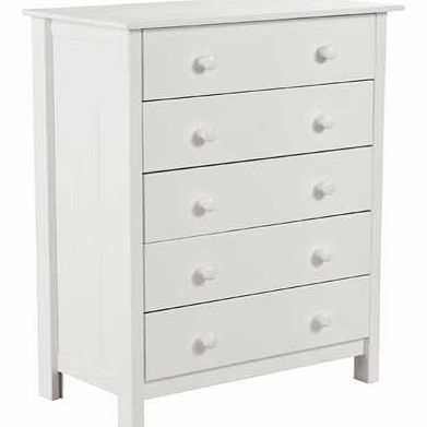 Unbranded Scandinavia 5 Drawer Chest - White