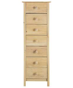 Scandinavia 7 Narrow Drawer Chest - Pine