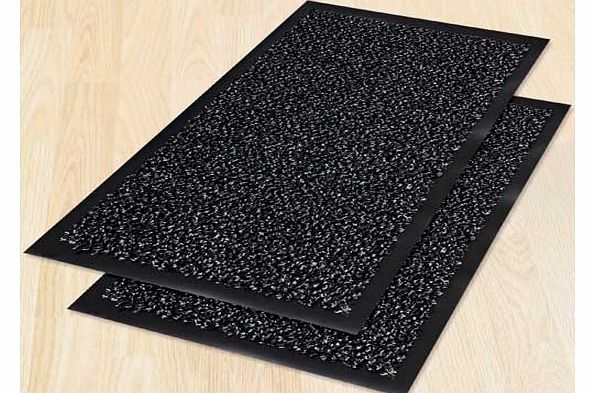 Unbranded Scraper Twin Pack Doormat 60x40cm - Charcoal