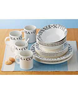 Script 16 Piece Porcelain Dinner Set