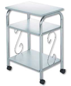 Scroll Silver and Chrome 3 Tier Midi Rack