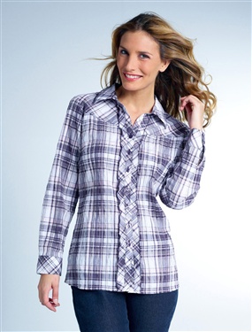 Unbranded Seersucker check blouse.