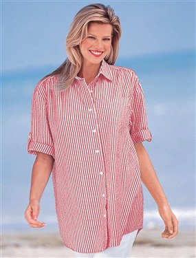 Unbranded Seersucker Striped Blouse in Pure Cotton