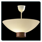 Brown Leather Effect Semi Flush Disk Light