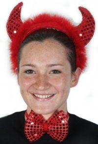 Glitz and fluff make these horns an outrageous accessory