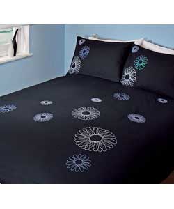 Sequin Spiro King Size Duvet Cover Set - Black