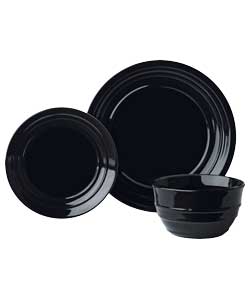 Unbranded Set of 12 Bistro Dinner Set - Black