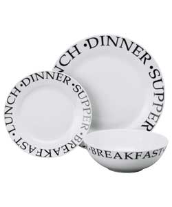 Unbranded Set of 12 Script Porcelain Dinner Set