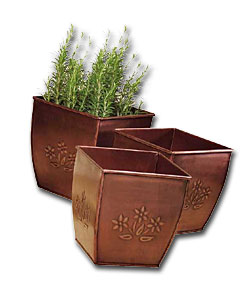 Set of 3 Copper Planters