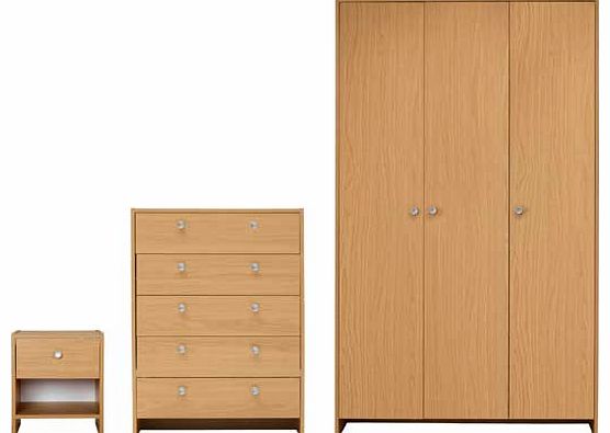 Unbranded Seville 3 Piece 3 Door Wardrobe Package - Beech