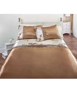 Shadow Sprig Double Duvet Set - Gold