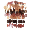 Shell Pendant Shade Peach / Br