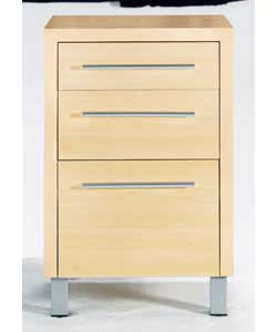 Sicilia 3-Drawer Bedside Chest - Maple