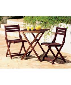 1 square folding table - 61cm.2 folding chairs. Ta