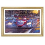 Signed Audi at Le Mans print