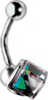 Silver Cubic Light Navel Bar