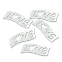 silver metallic love flags