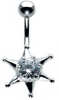 Silver Show Star Navel Bar