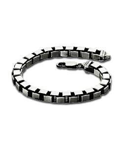 Silver Solid 1oz Oxidised Box Bracelet