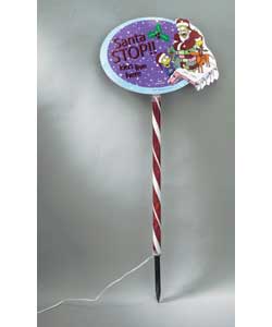 Simpsons Santa Stop Here Signpost