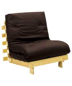 Single Pine Futon and Chocolate Mattress