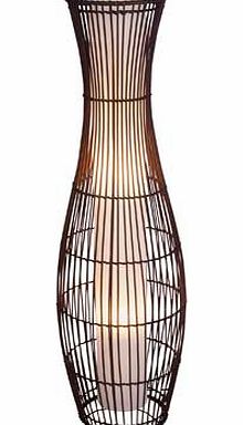 Unbranded Sirit Rattan Floor Lamp - Dark Brown