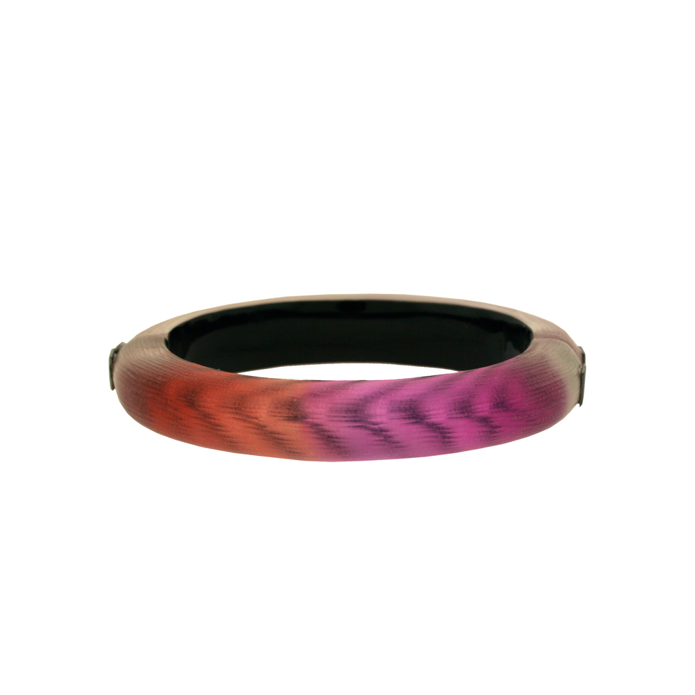 Unbranded Small Psyche Fur Hinge Bangle - Fuchsia