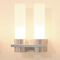 Smart Glass Tube Twin Wall Light Brushed Aluminium Finish