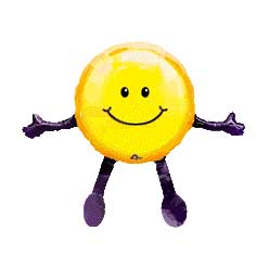 Smiley Walker Helium Balloon