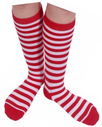 Socks Red/White Stripe