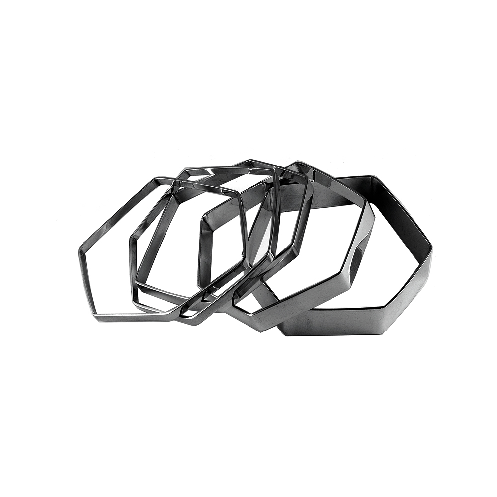 Unbranded Soft Geometric Black Bangle - Medium