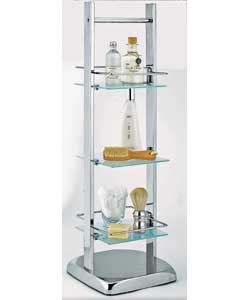 Solid Base 3 Tier Glass Shelf Unit