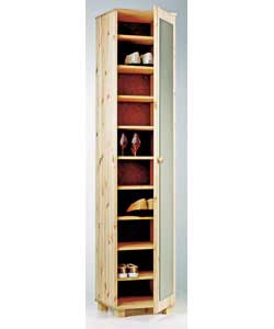 Unbranded Solid Pine Shoe Rack with Mirror