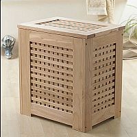 Solid Wood Lattice Effect Linen Bin