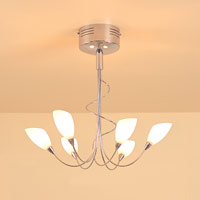 Sorantino Six Light Halogen Semi Flush Chrome Finish