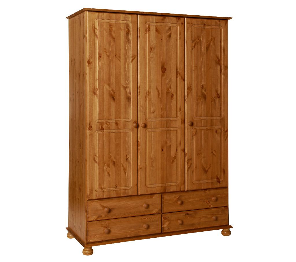 Unbranded Space2 Copenhagen pine 3 door 4 drawer wardrobe