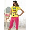 Spongebob Square Pants t-shirt with moving eyes. Crop pants with yellow tie and back pocket detail. 