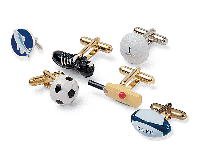 Sports Ties, Socks And Cufflinks. Smart gifts for lovers of soccer, fishing, cricket, golf or rugby 