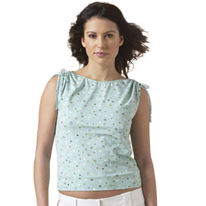 Spot Ruched Top- Aqua- Size 12