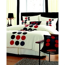 Unbranded Spots Black Quilt Cover Set Single