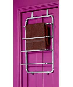 Square 4 Tier Overdoor Chrome Towel Rail