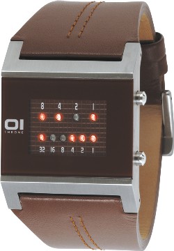 Square Binary Watch - Brown