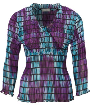 Unbranded Squares Print Crinkle Blouse