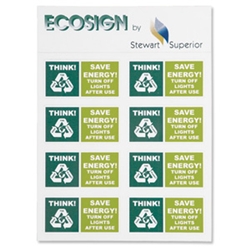 Educational and awareness stickers to help meet social responsibility and environmental targetsWe