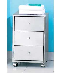 Stainless Steel 3 Drawer Storage Unit on Castors