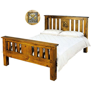 Star Collection Blue Bone Vintage Pine Panel 4ft 6in Bedstead