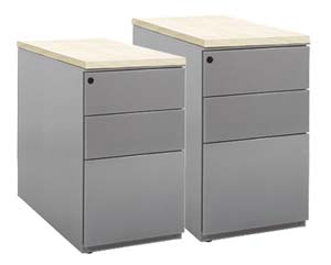 Steel desk high pedestals