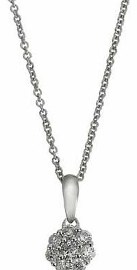 Unbranded Sterling Silver 25pt Diamond Cluster Pendant