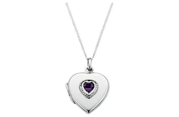 Unbranded Sterling Silver Amethyst Cubic Zirconia Heart